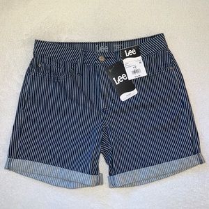 Lee short midrise railroad stripe